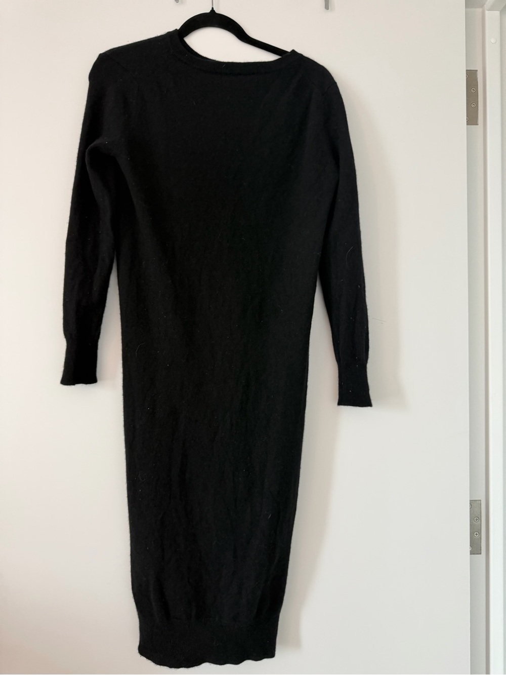 Black Long Sleeve cashmere Knit Dress